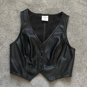Sleek Black Leather Vest